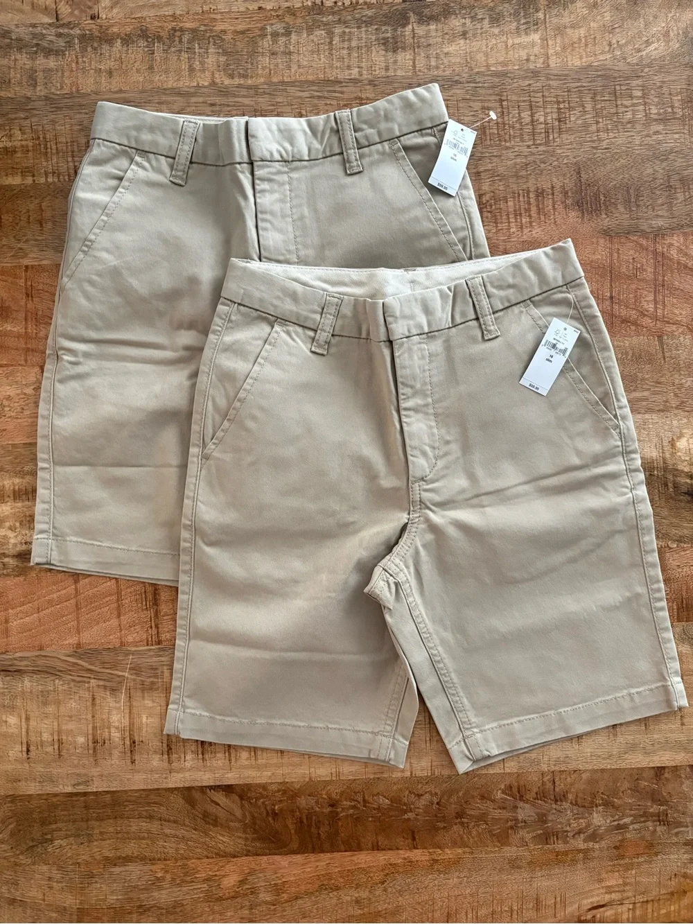 Gap khaki chino shorts boys 16S 16 slim set of two New with Tabs School Uniform